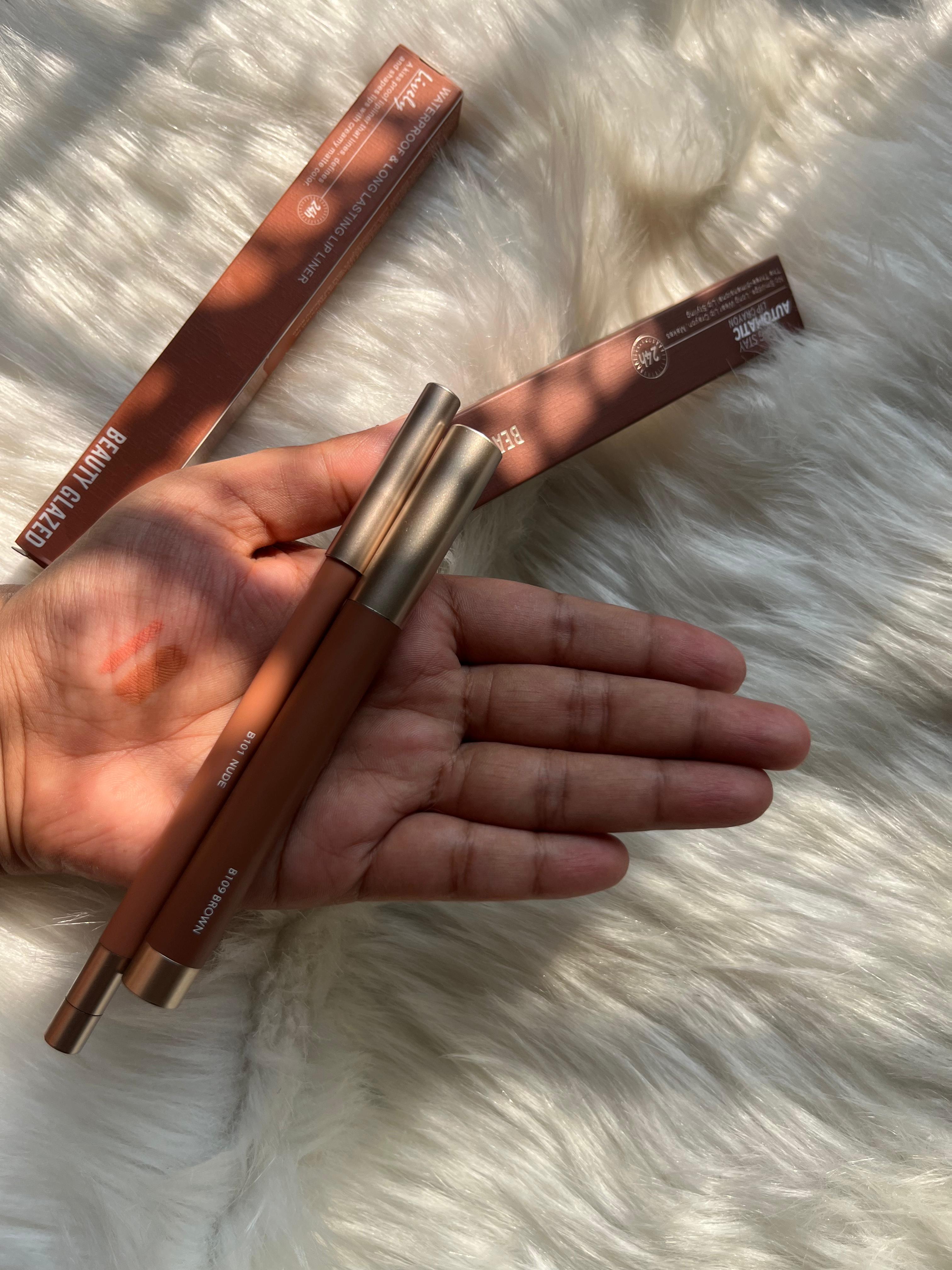Beauty glazed automatic lip crayon (109 brwon) +beauty glazed lip liner( 101 nude )+ combo