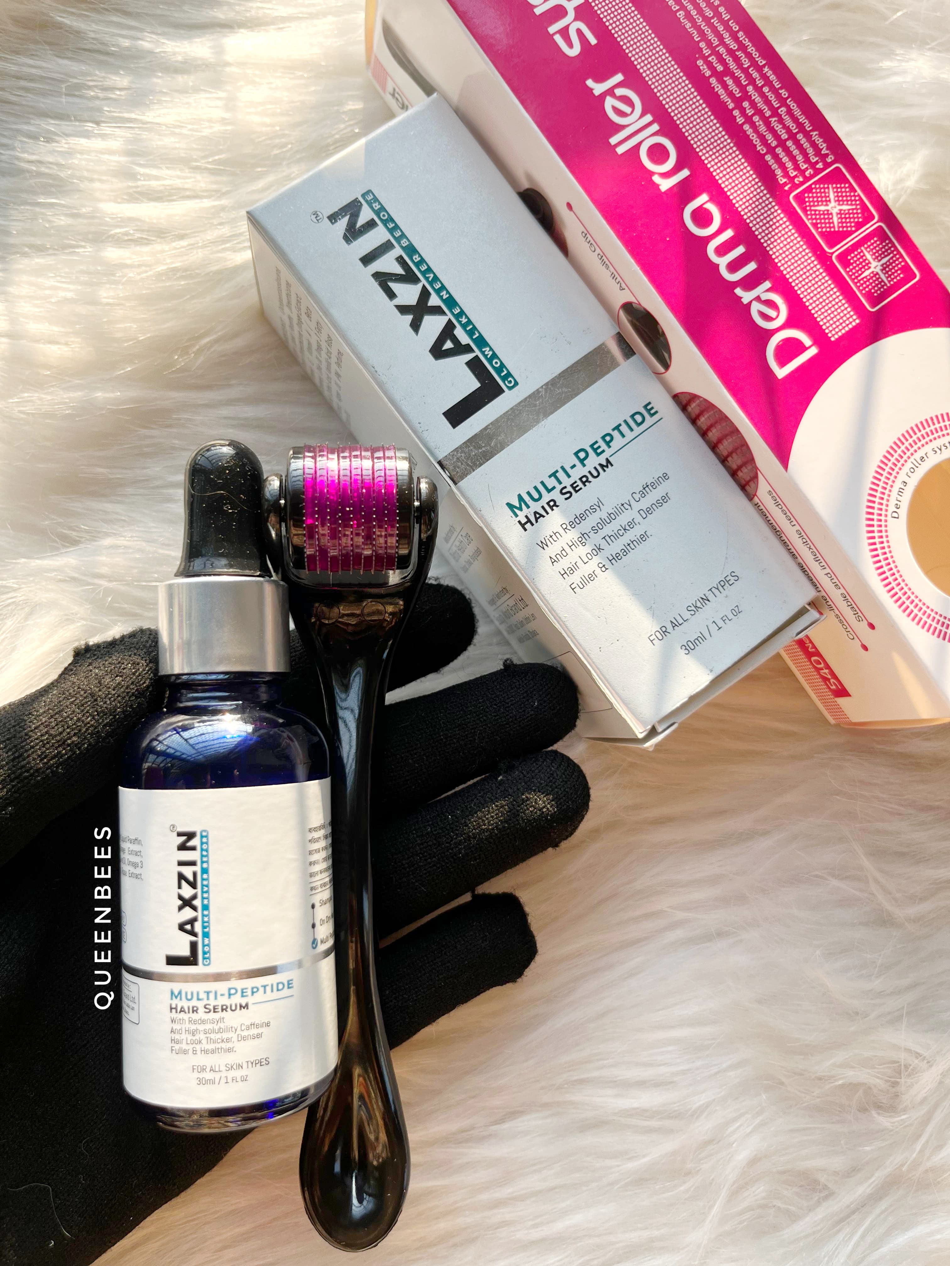 Dermalix Multi Peptide Hair Serum + Derma Roller combo (Buy 1 Get 1)