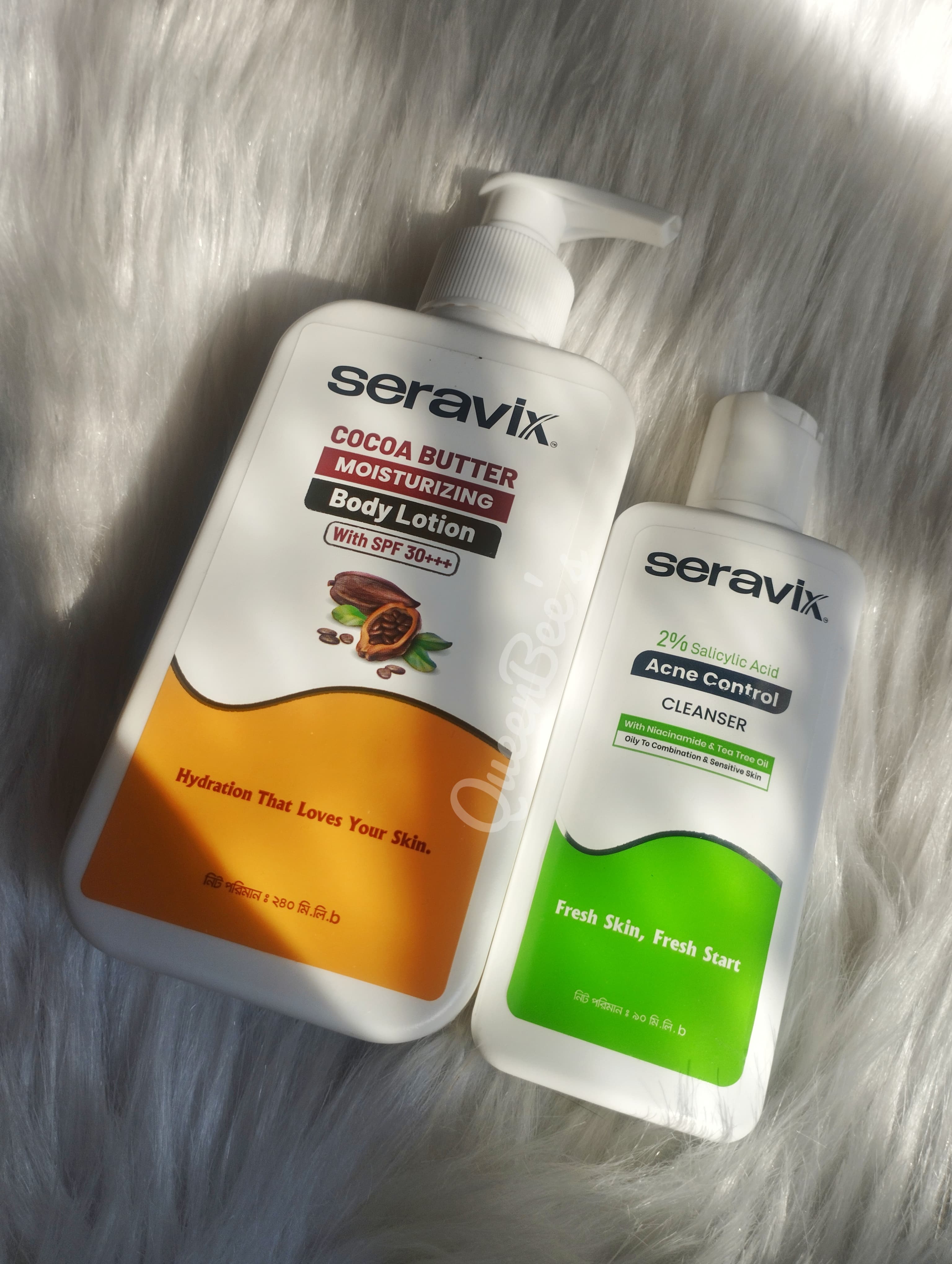 Seravix cocoa butter moisturizing body lotion with spf 30+++(seravix acne control cleanser free)