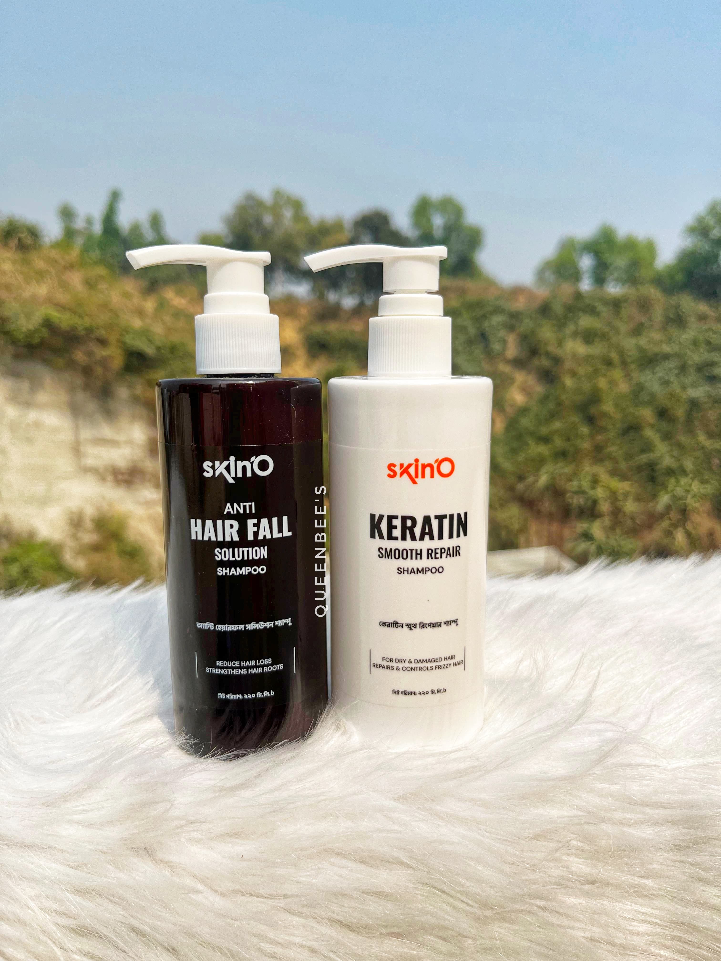 Skin O Anti Hairfall Shampoo 220ml+Skin o Keratine Smooth Repair Shampoo 220ml