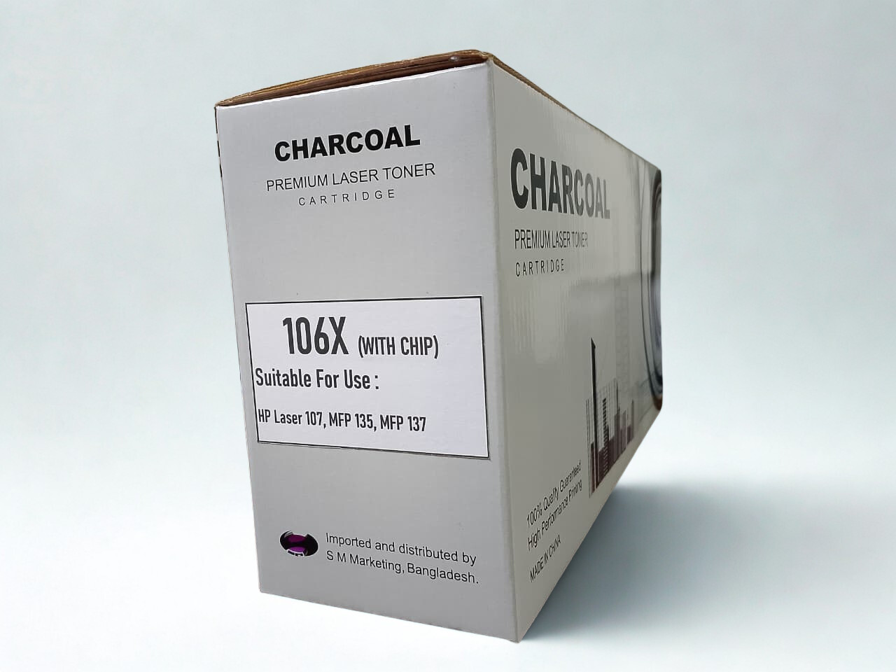 "106X Toner Cartridge with Chip – Compatible with HP Laser 107, MFP 135, MFP 137 – High Page Yield up to 5000 Pages – Premium Print Quality – Charcoal Brand."_img_0
