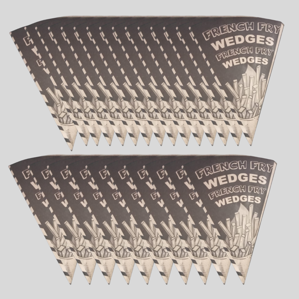 French Fry & Wedges Cone Box Kraft Paper Design Food-Grade 200 Pcs