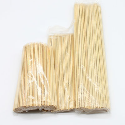 প্রাকৃতিক বৃত্তাকার দীর্ঘ বাঁশের স্কিভার 12 সেমি দৈর্ঘ্য বহুমুখী ব্যবহার স্বাস্থ্যকর