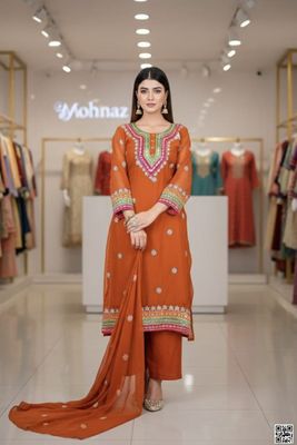 রেডিমেড জর্জেট ডলার এবং এমব্রয়ডারি কাজ করা থ্রী পিস_img_5