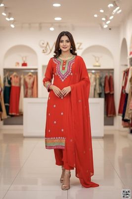 রেডিমেড জর্জেট ডলার এবং এমব্রয়ডারি কাজ করা থ্রী পিস_img_6