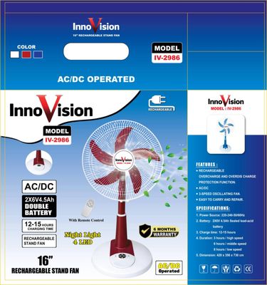 Rechargeable Defender Fan 16INCH HAF STAND / Defender (With Remote) (16") 2986HRS_img_9