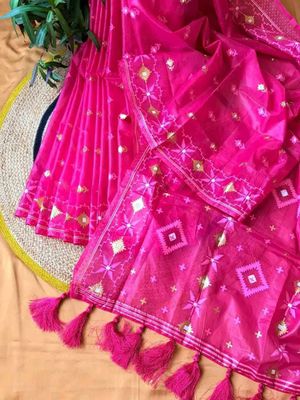 Half Silk Jamdani Print Saree_img_0