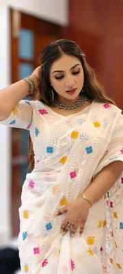 Half Silk Jamdani Print Saree_img_2