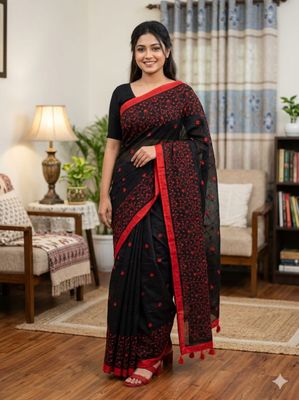 Embroidery Premium Half Silk Sharee_img_0