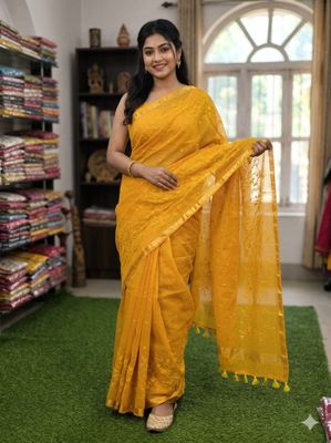 Embroidery Premium Half Silk Sharee_img_5