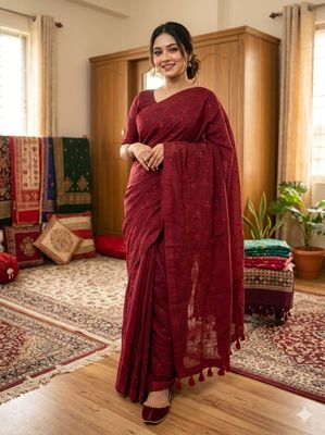 Embroidery Premium Half Silk Sharee_img_2