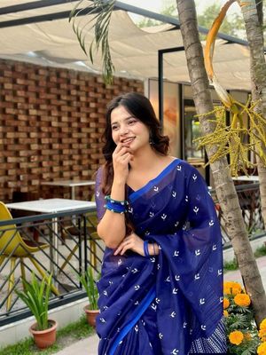 Chanderi silk sharee with blause pcs_img_3