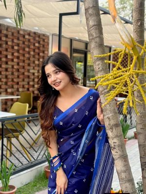 Chanderi silk sharee with blause pcs_img_1