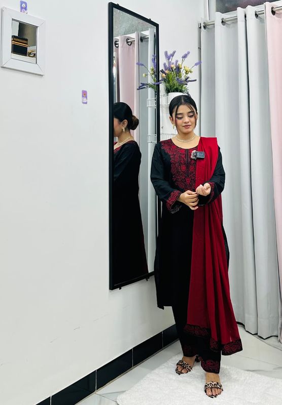 Sequence Embroidery Three Piece