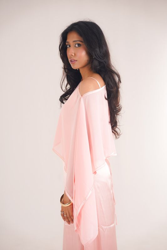 PRE-ORDER: Pink and Poncho Dress - Image 5