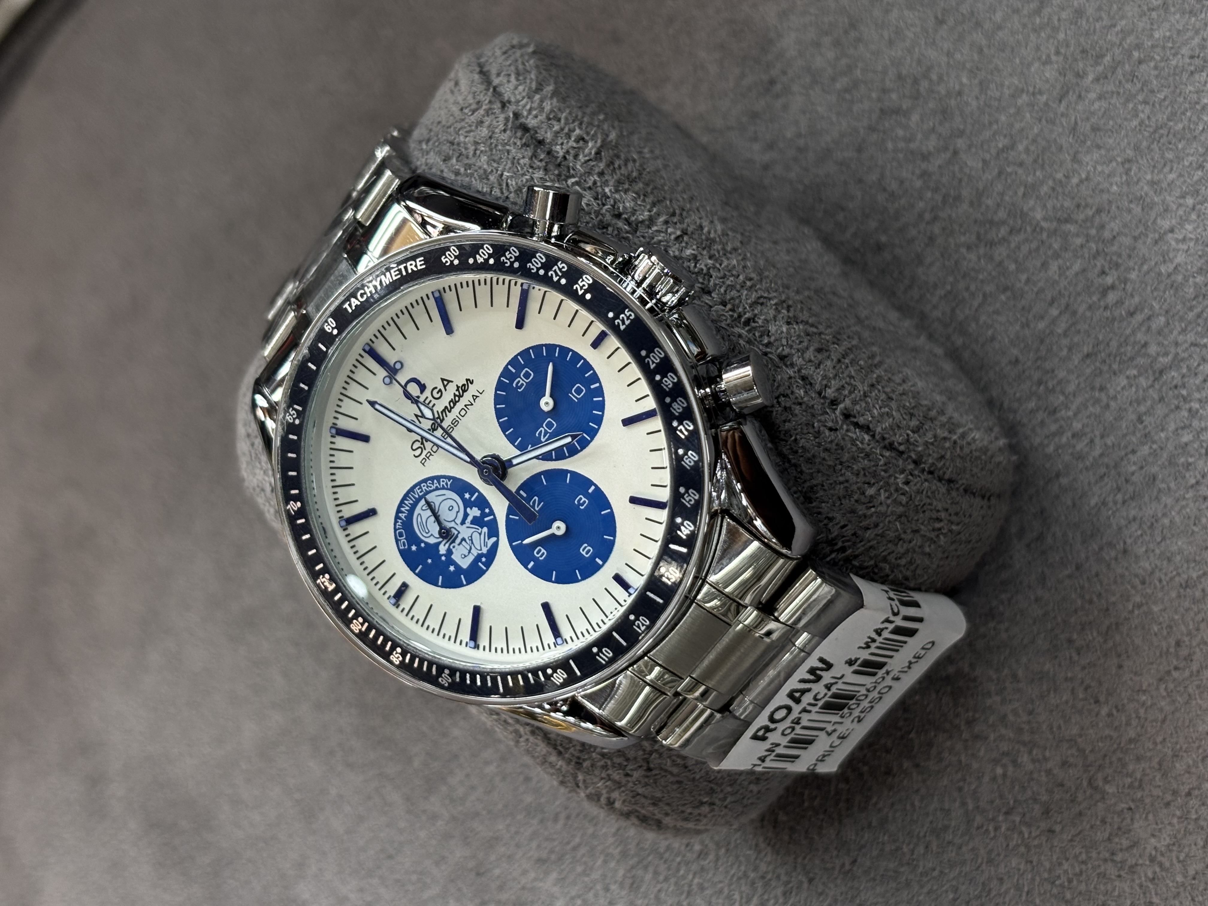 Omega Speedmaster Professional "Silver Snoopy Award" 50th Anniversary watch.