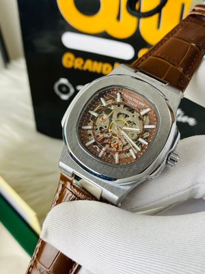 Patek Automatic Skleton || Brown strap Brown dial_img_1