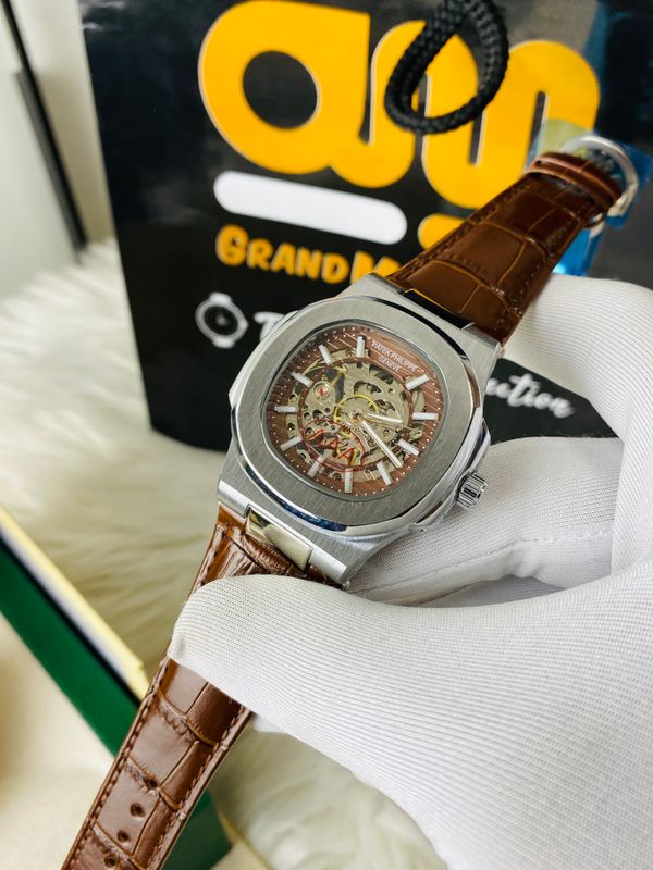 Patek Automatic Skleton || Brown strap Brown dial