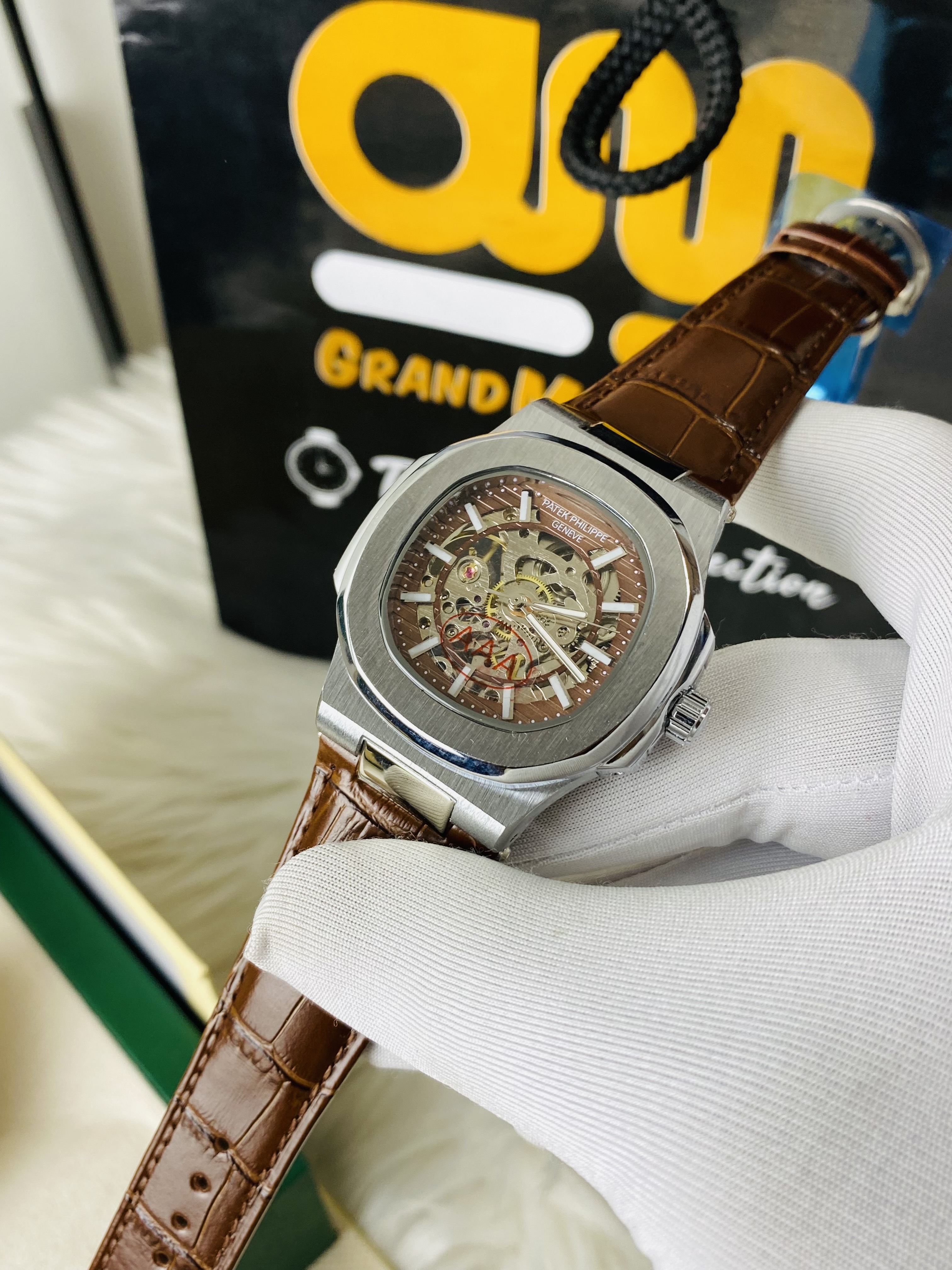 Patek Automatic Skleton || Brown strap Brown dial