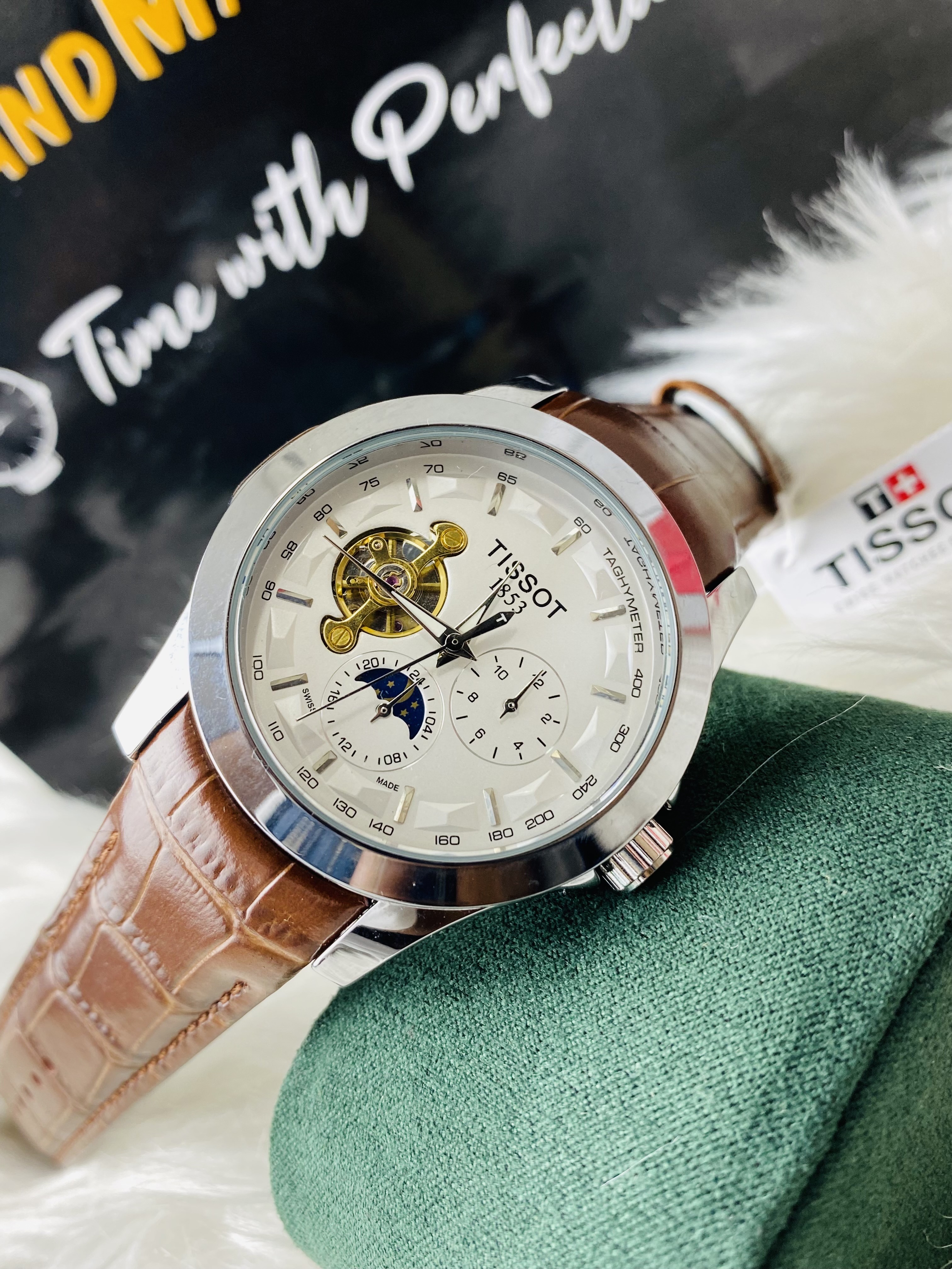 TISSOT AUTOMATIC WITH MOON FACE || BROWN BELT_img_1