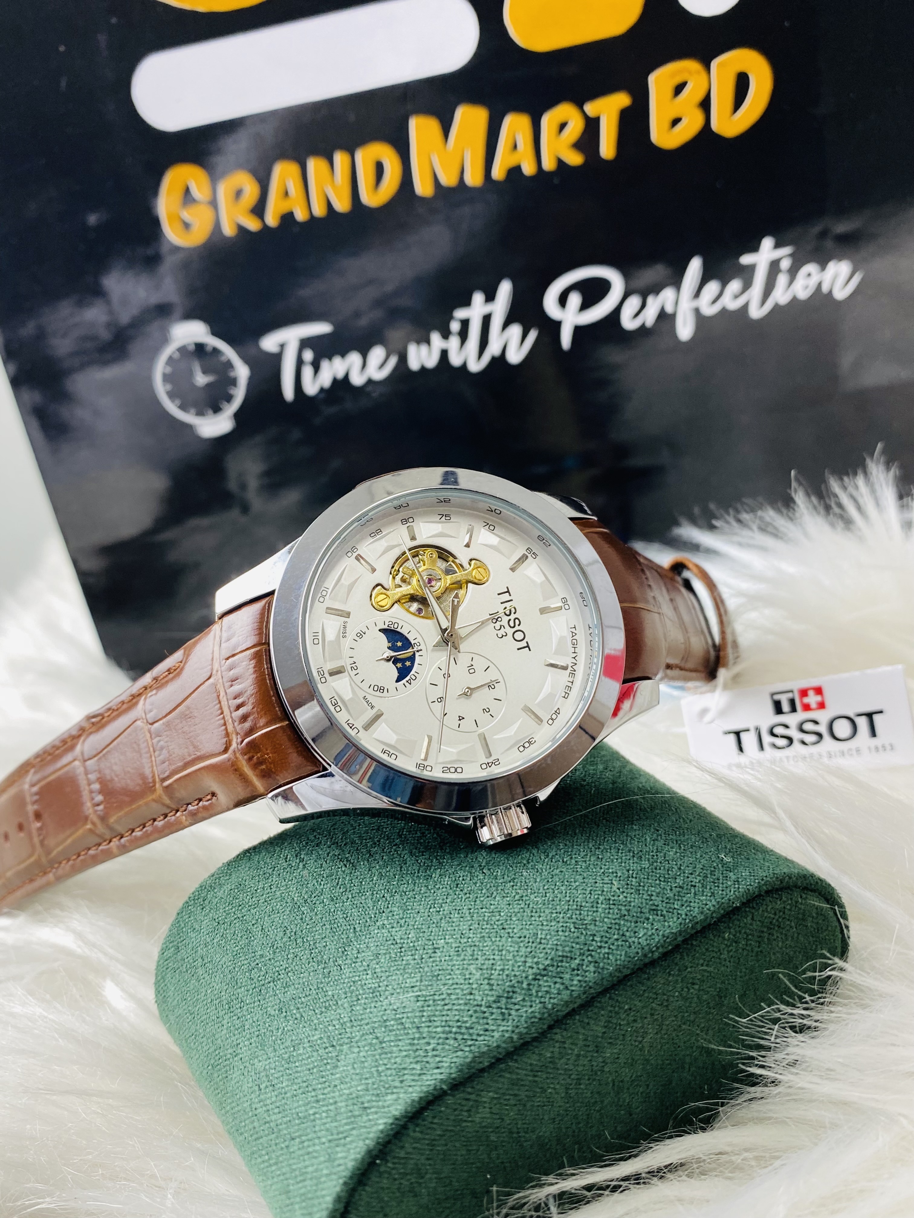 TISSOT AUTOMATIC WITH MOON FACE || BROWN BELT_img_2