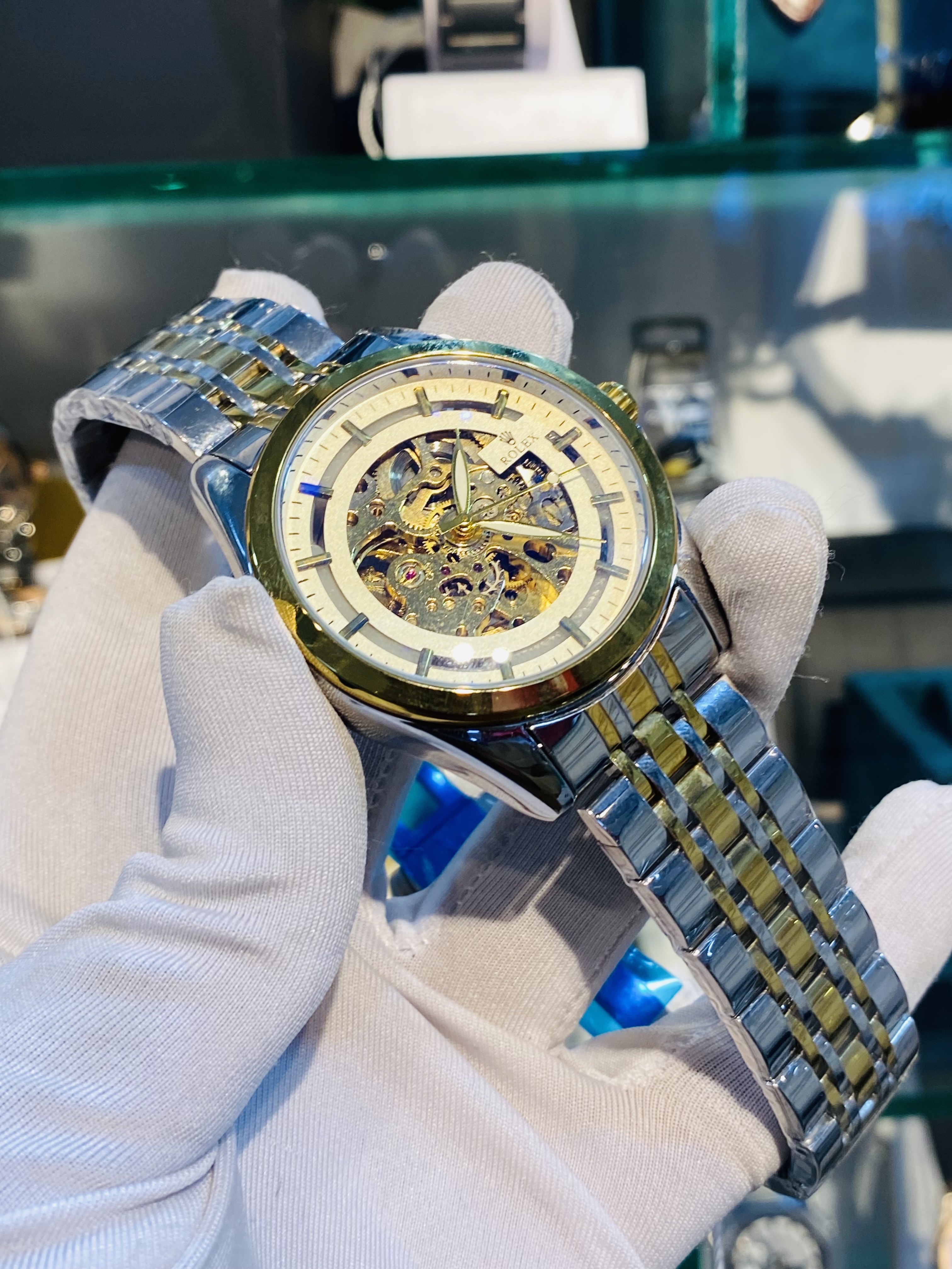 Rolex skeleton automatic men's watch