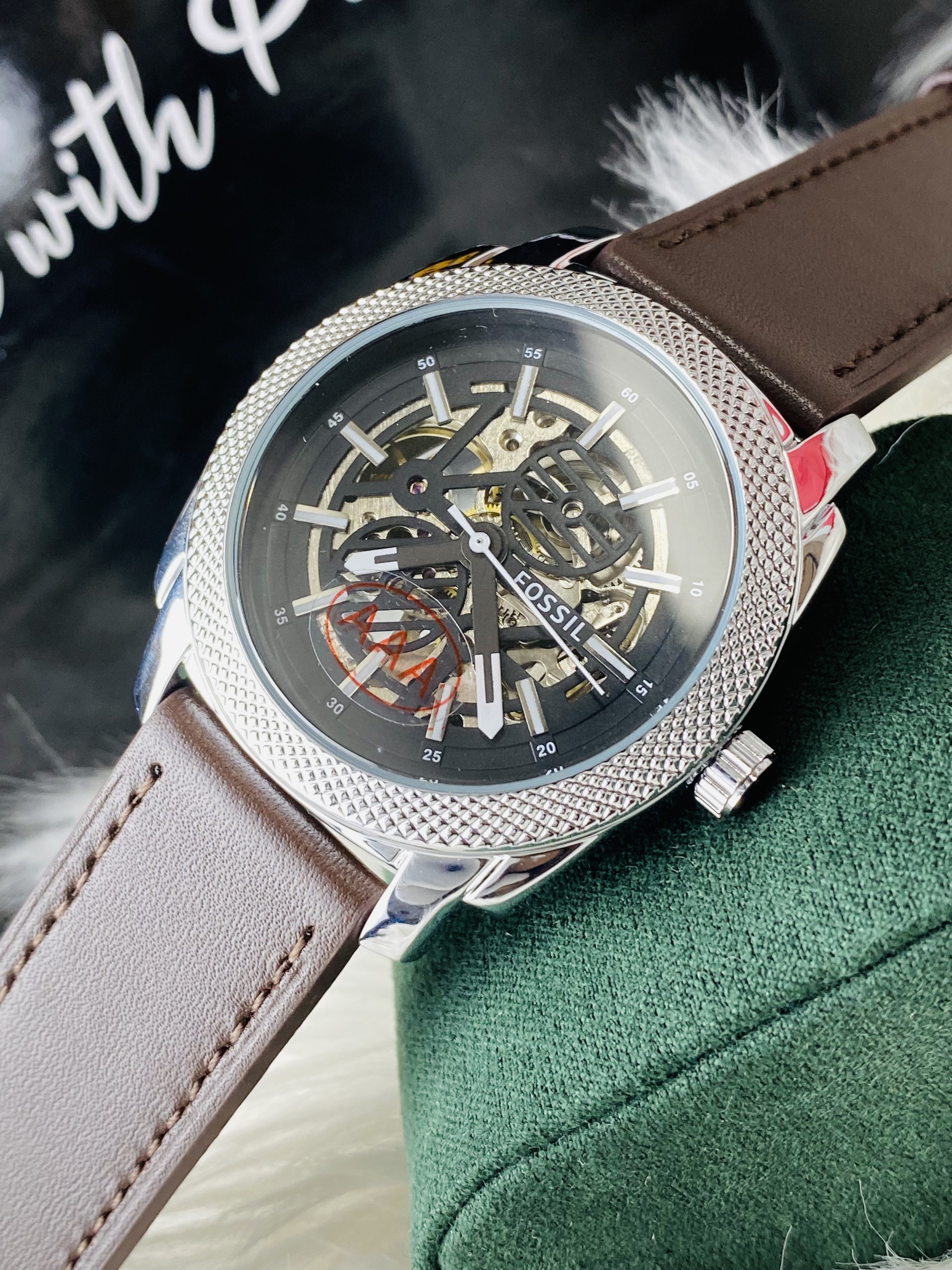 Fossil Machine Automatic Brown LiteHide Leather