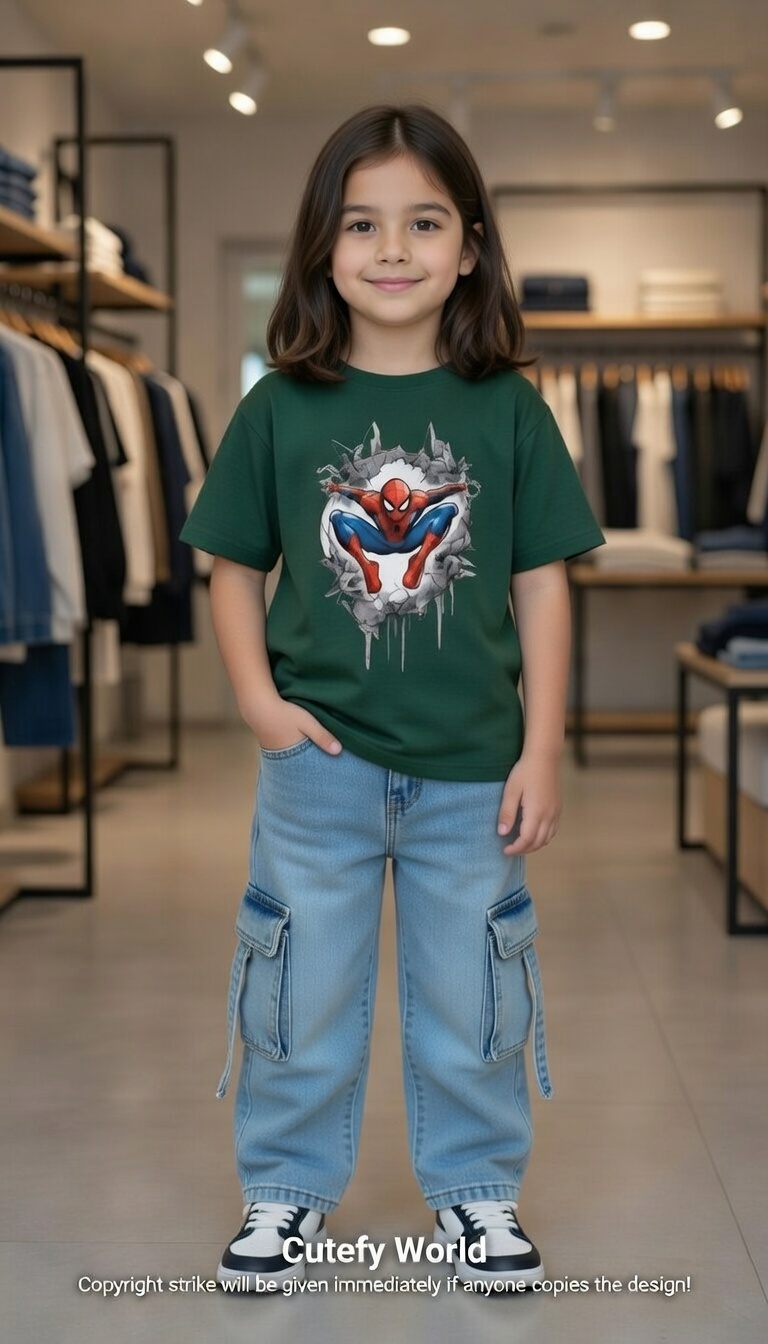✨Little Explorer Six Pocket Cargo Baggy Pants +T-shirts Set🔥_img_1