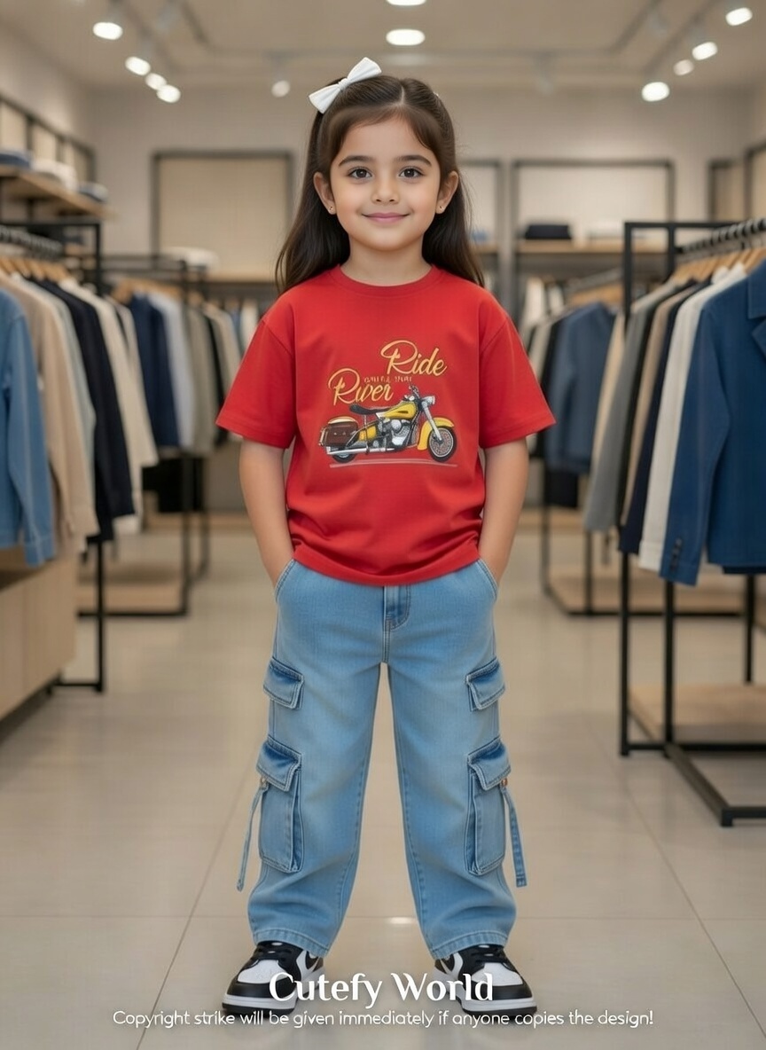 ✨Little Explorer Six Pocket Cargo Baggy Pants +T-shirts Set🔥_img_1