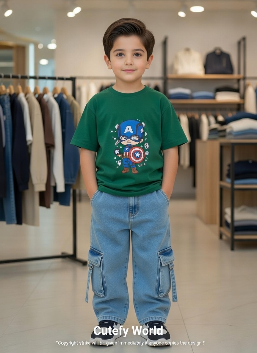 ✨Little Explorer Six Pocket Cargo Baggy Pants +T-shirts Set🔥_img_0