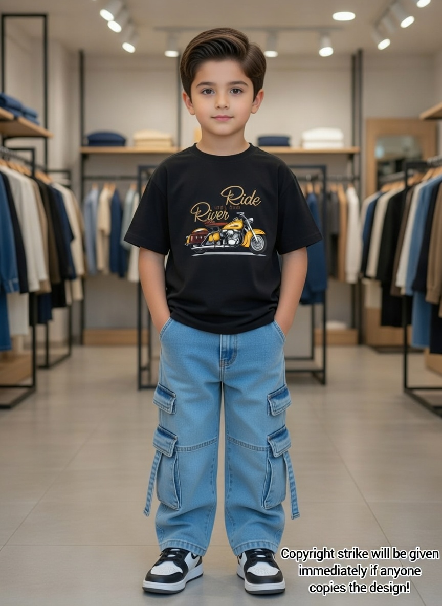 ✨Little Explorer Six Pocket Cargo Baggy Pants +T-shirts Set🔥_img_0