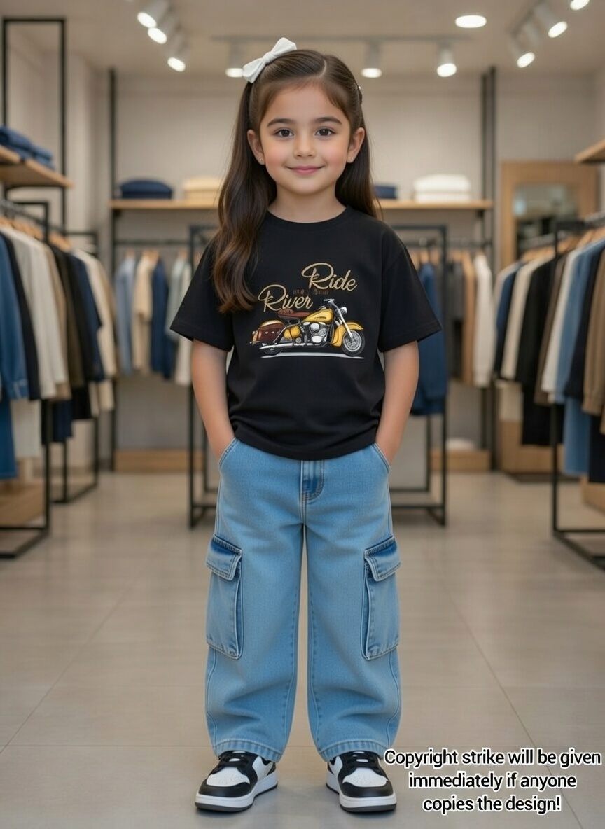 ✨Little Explorer Six Pocket Cargo Baggy Pants +T-shirts Set🔥_img_1
