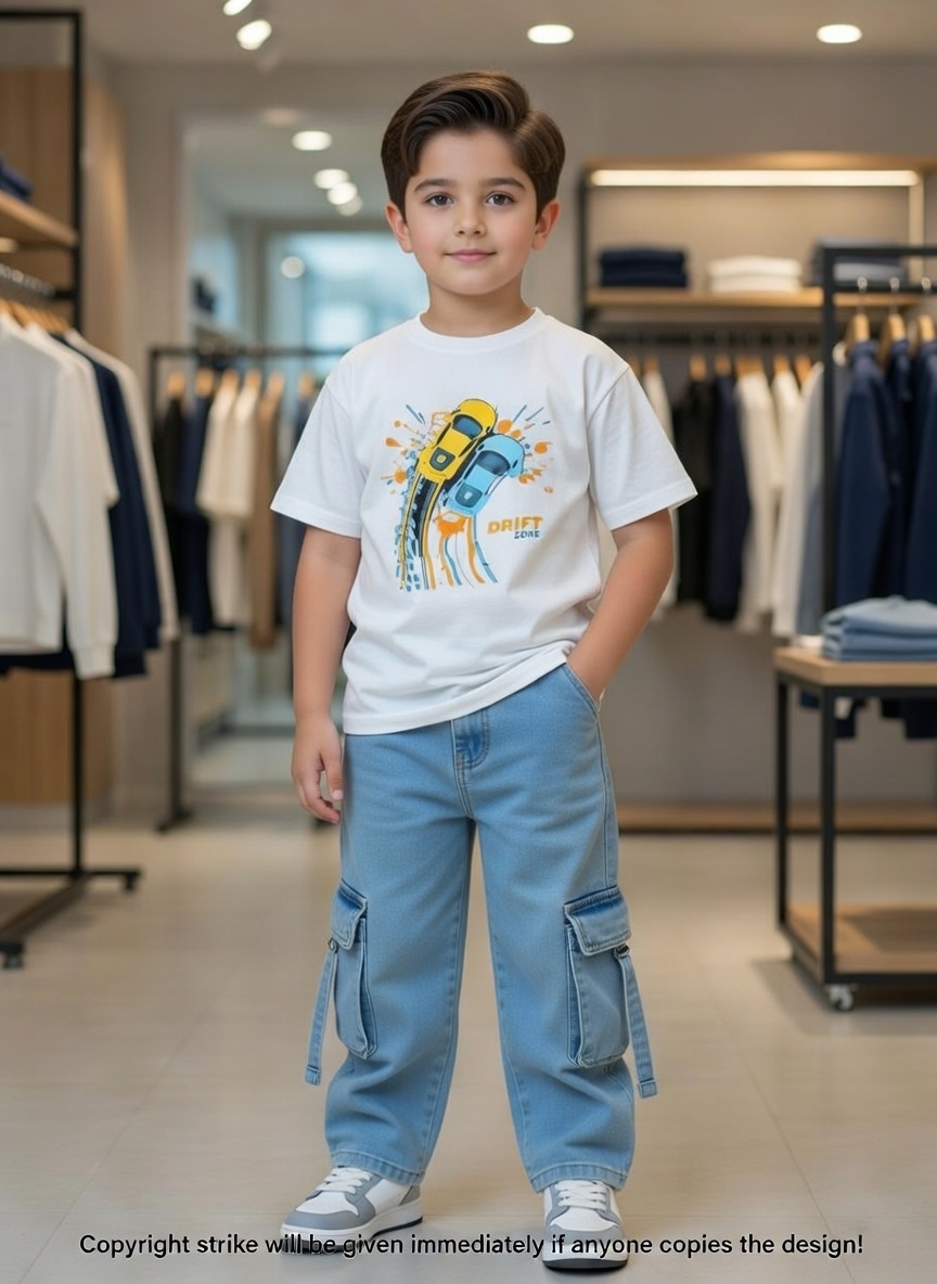 ✨Little Explorer Six Pocket Cargo Baggy Pants +T-shirts Set🔥_img_0
