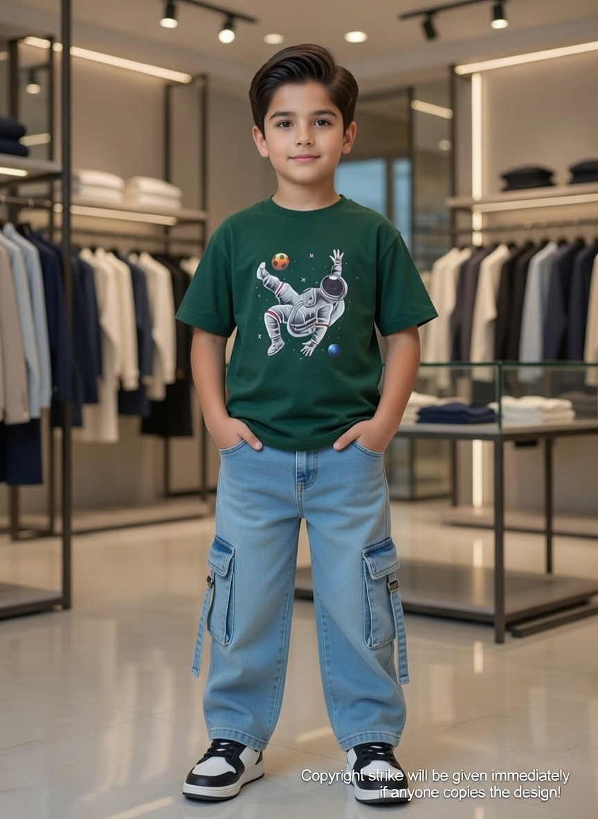 ✨Little Explorer Six Pocket Cargo Baggy Pants +T-shirts Set🔥_img_1