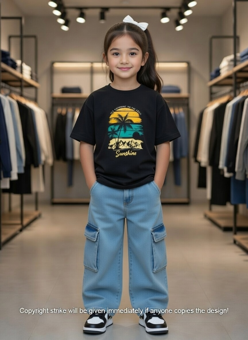 ✨Little Explorer Six Pocket Cargo Baggy Pants +T-shirts Set🔥_img_1