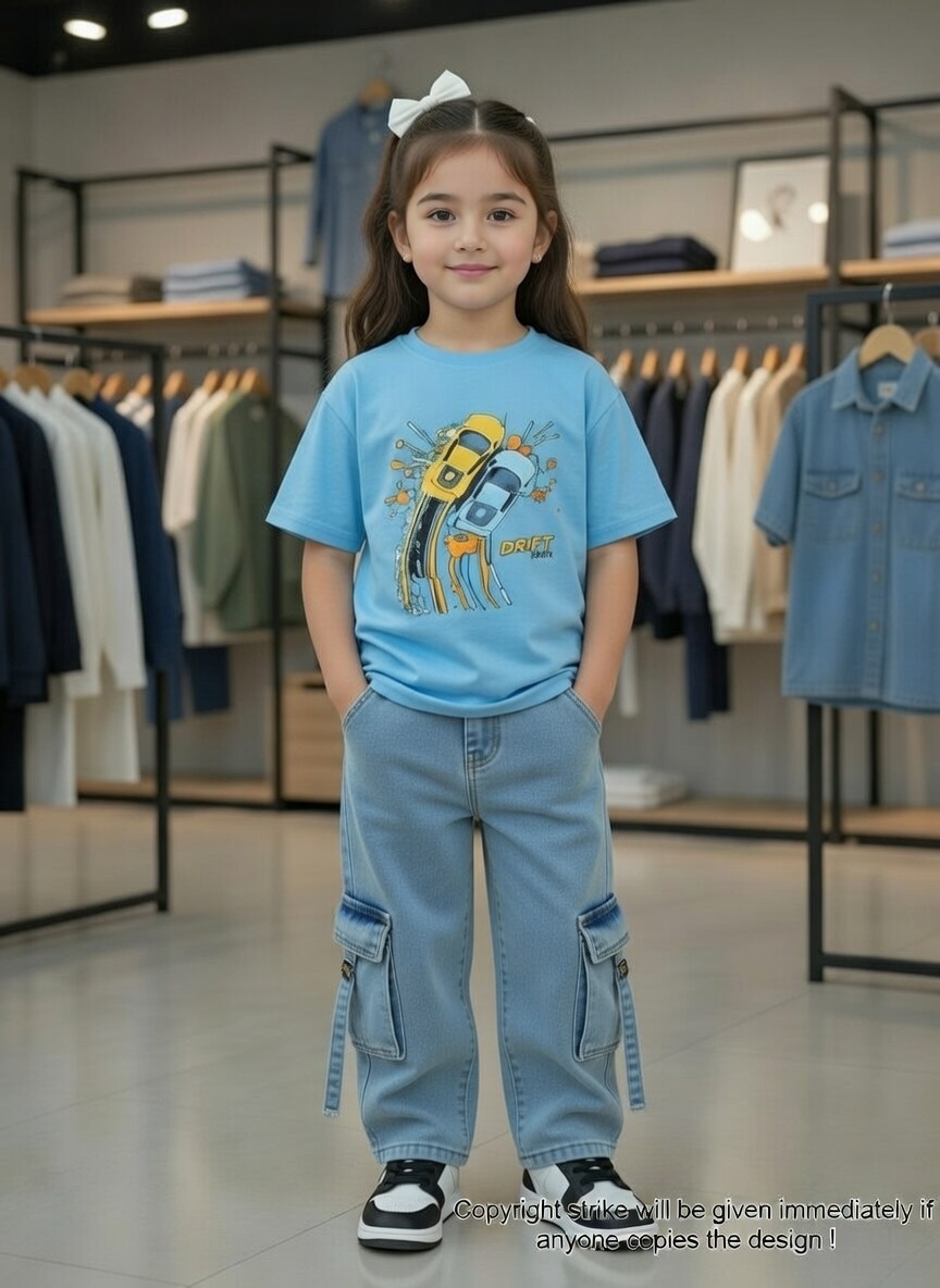 ✨Little Explorer Six Pocket Cargo Baggy Pants +T-shirts Set🔥_img_0
