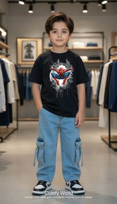 ✨Little Explorer Six Pocket Cargo Baggy Pants +T-shirts Set🔥_img_1
