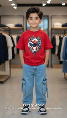 ✨Little Explorer Six Pocket Cargo Baggy Pants +T-shirts Set🔥_img_1