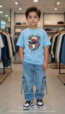 ✨Little Explorer Six Pocket Cargo Baggy Pants +T-shirts Set🔥_img_0