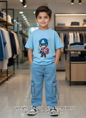 ✨Little Explorer Six Pocket Cargo Baggy Pants +T-shirts Set🔥_img_1