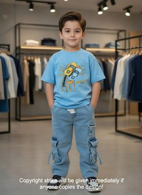 ✨Little Explorer Six Pocket Cargo Baggy Pants +T-shirts Set🔥_img_1