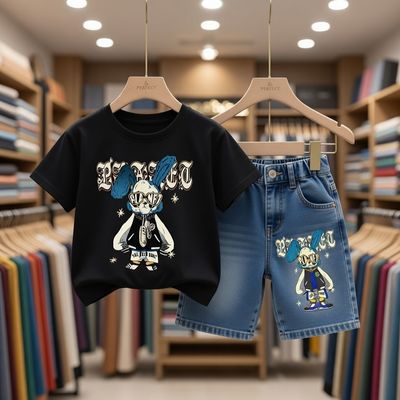 ✨Classic Comfort: Premium T-Shirt & Jeans pant Soft-StretchSet 👕✨_img_0