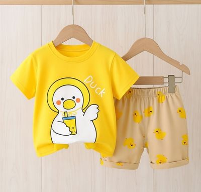 ✨ Pure Cotton Baby Fabrics Material Stylish T-Shirts set💫_img_0