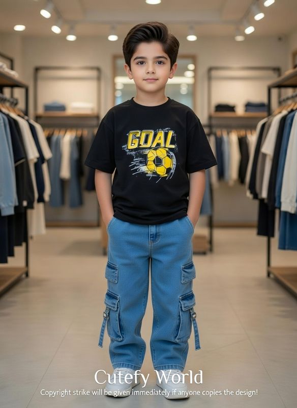 ✨Little Explorer Six Pocket Cargo Baggy Pants +T-shirts Set🔥