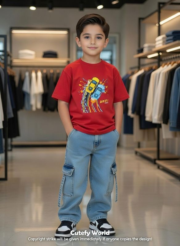 ✨Little Explorer Six Pocket Cargo Baggy Pants +T-shirts Set🔥