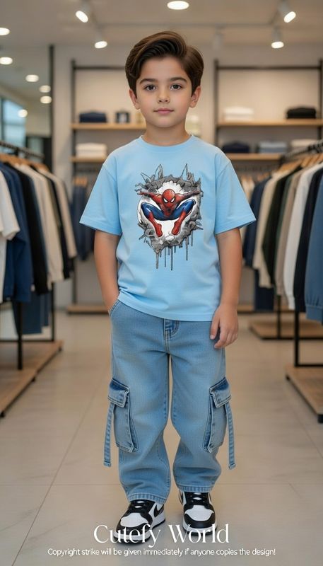 ✨Little Explorer Six Pocket Cargo Baggy Pants +T-shirts Set🔥