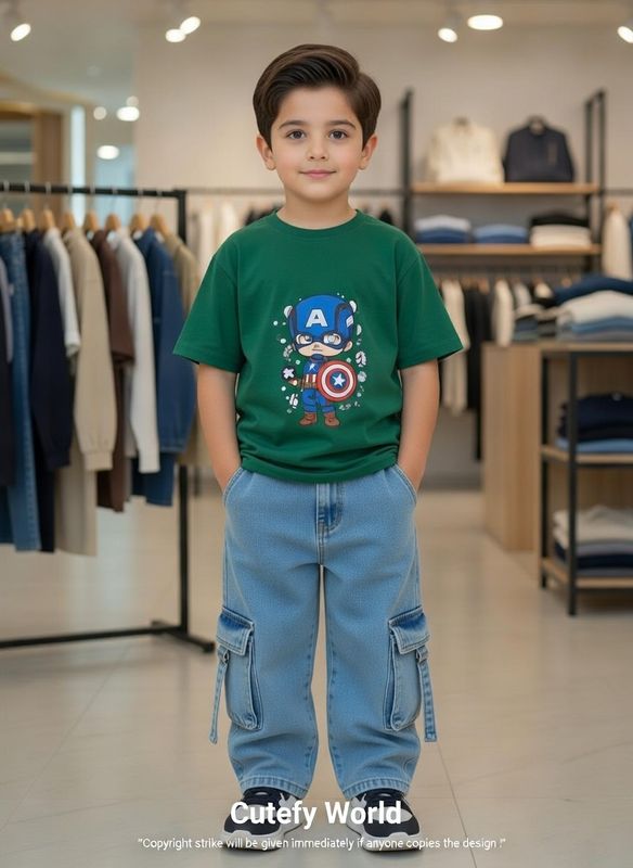 ✨Little Explorer Six Pocket Cargo Baggy Pants +T-shirts Set🔥