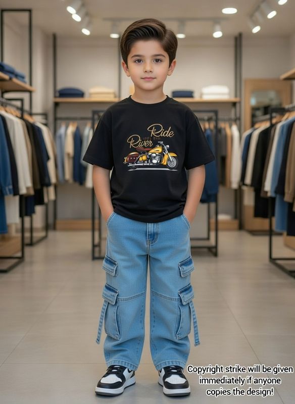 ✨Little Explorer Six Pocket Cargo Baggy Pants +T-shirts Set🔥