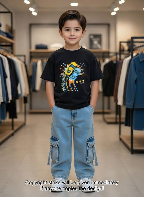 ✨Little Explorer Six Pocket Cargo Baggy Pants +T-shirts Set🔥