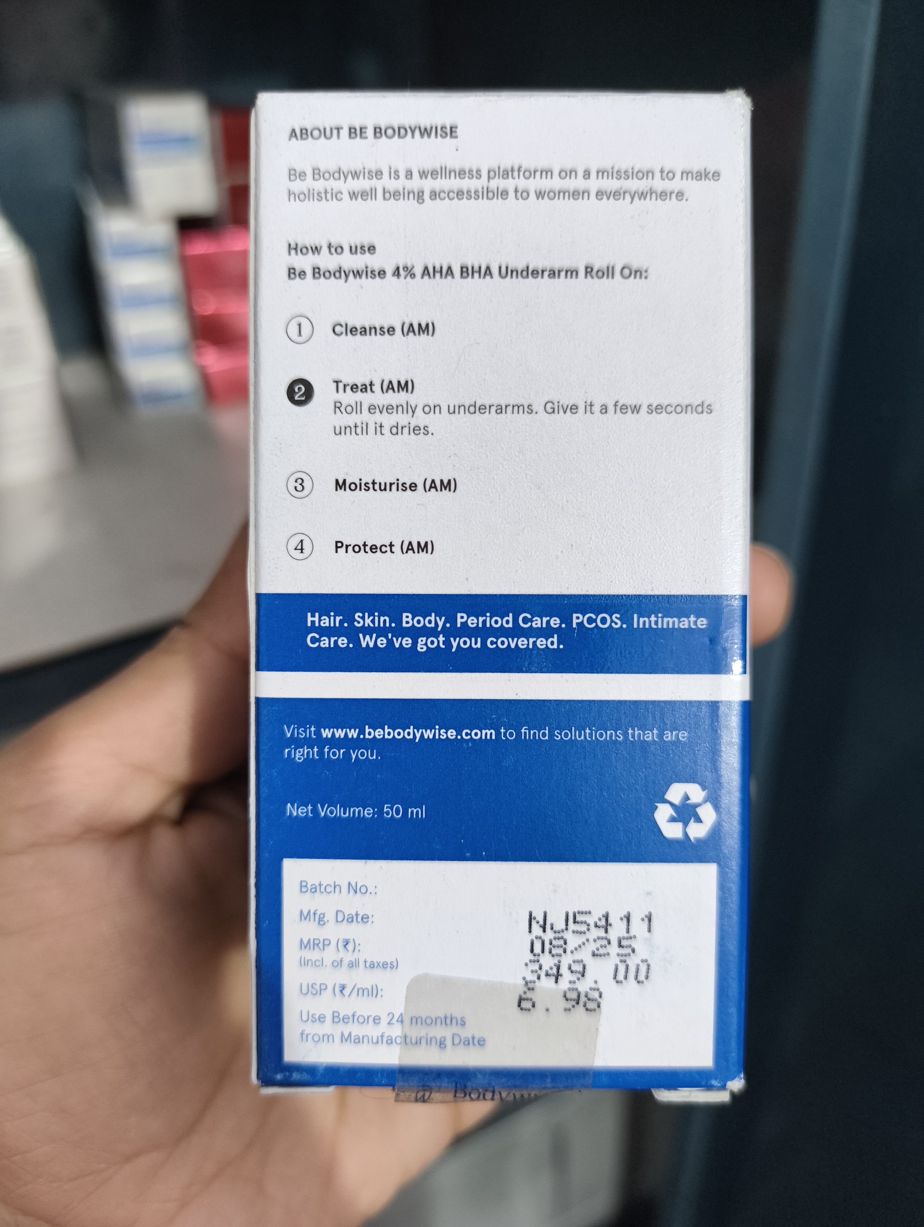 BE Bodywise 4% AHA BHA Underarm Roll-on 50ml_img_3